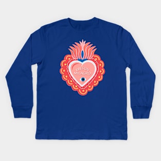 Sagrado Corazon Heart Love Amor Te Amo Kids Long Sleeve T-Shirt